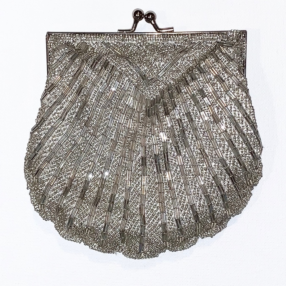 Apt. 9 Silver Beaded Evening Purse